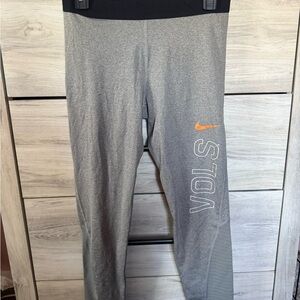Nike Gray Leggings with Orange Logo